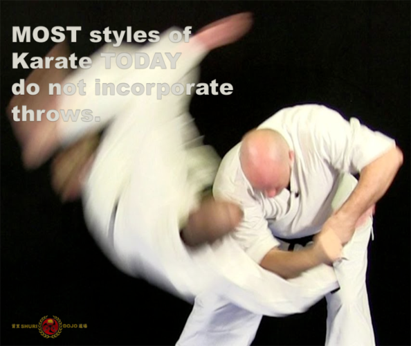 MOST styles of Karate TODAY do not incorporate throws. The Open Hand